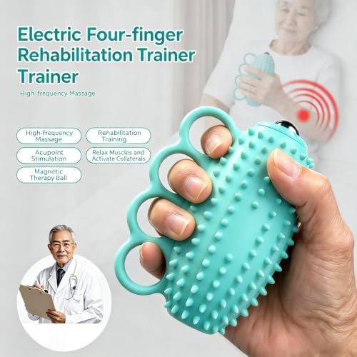 Image of Electric Hand Grip Strengthener Finger Exercise Ball, 3 Modes Vibration Therapy Ball with Magnetic Roller, Rechargeable Silicone Hand Squeeze Ball for Stroke Recovery, Arthritis, Carpal Tunnel & Stress Relief (1100mAh, 10Min Auto-Off)