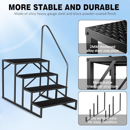 Escalera para piscina con pasamanos y 4 peldaños miniatura 3