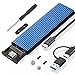 Produktbild Nvme USB Adapter, NVME SATA PCIe USB 3.1, 10Gbps, Gen2 M2 SSD Gehäuse, Aluminum Festplatten Adapter für 2230 2242 2260 2280 M.2 SSD von M-Key, B Key oder M+B Key, UASP-Unterstützung, Blau