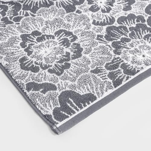 Image of MYTRIDENT Towels for Bath, Floral Collection, 100% Cotton Towel, 1 Pc Bath Towel (75 cm x 150 cm) - Grey
