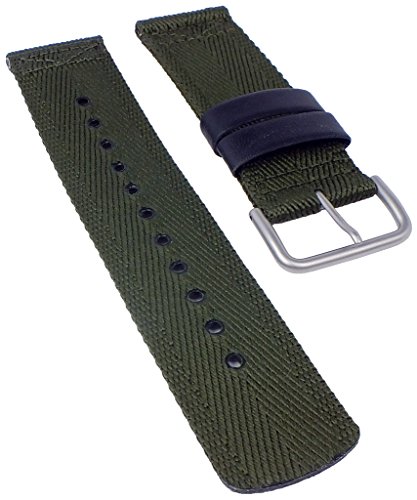 Uhrenarmband grün für Casio Pro Trek PRG-600YB Textil/Leder Mix