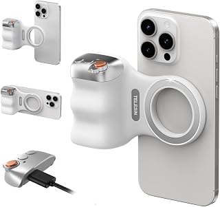 TELESIN Fun Shot Magnetic DSLR-Style Phone Grip for iPhone & Android - Ergonomic Handle with Detachable Wireless Shutter Remote & 1/4" Screw
