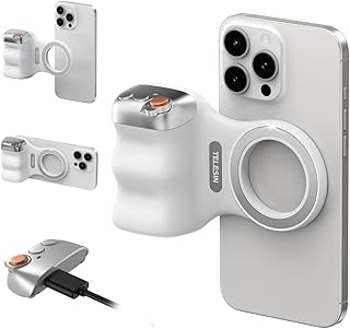 TELESIN Fun Shot Magnetic Phone Camera DSLR Style Shutter Grip for iPhone & Android with Anti-Drop Detachable Wireless Shutter Button - 1/4" Screw - Comfort Ergonomic Camera Grip Handle Holder