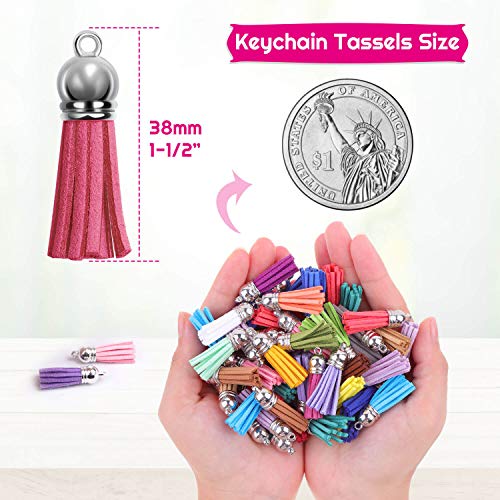 Image of Cridoz 300pcs Tassels for Jewelry Making, Keychain Charms Bulk for Crafts, Resin Keychains, Acrylic Blanks, Bangles Bracelets, Earrings and Jewelry Making