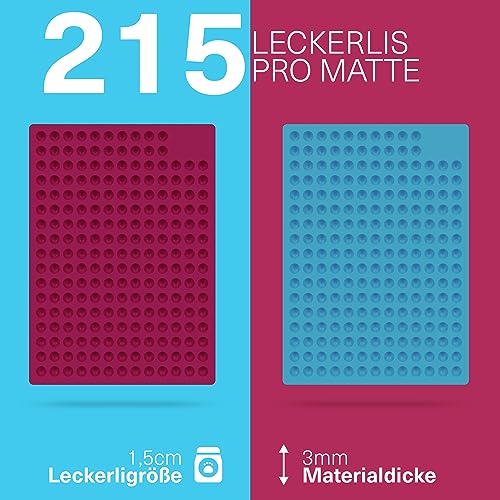 YAVA® medium Halbkugel (1,5cm) Backmatte Hundekekse, Premium Silikon Backmatte für Hundeleckerli, Hundekekse Backform, Leckerli Backmatte für Hunde, Backmatten für Hundeleckerlies, BPA-frei (Türkis)