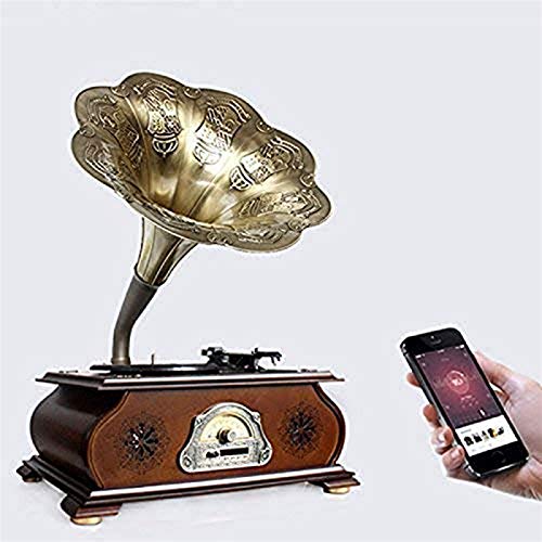 Phonographe rétro Classique Vintage, Platine Vinyle Gramophone Tourne-Disque Aux-in/USB cuivre klaxon FM Radio pour la… - Les Beatles, Paul McCartney, John Lennon, RIngo Starr, George Harrison Phonographe rétro Classique Vintage, Platine Vinyle Gramophone Tourne-Disque Aux-in/USB cuivre klaxon FM Radio pour la… – Image 4