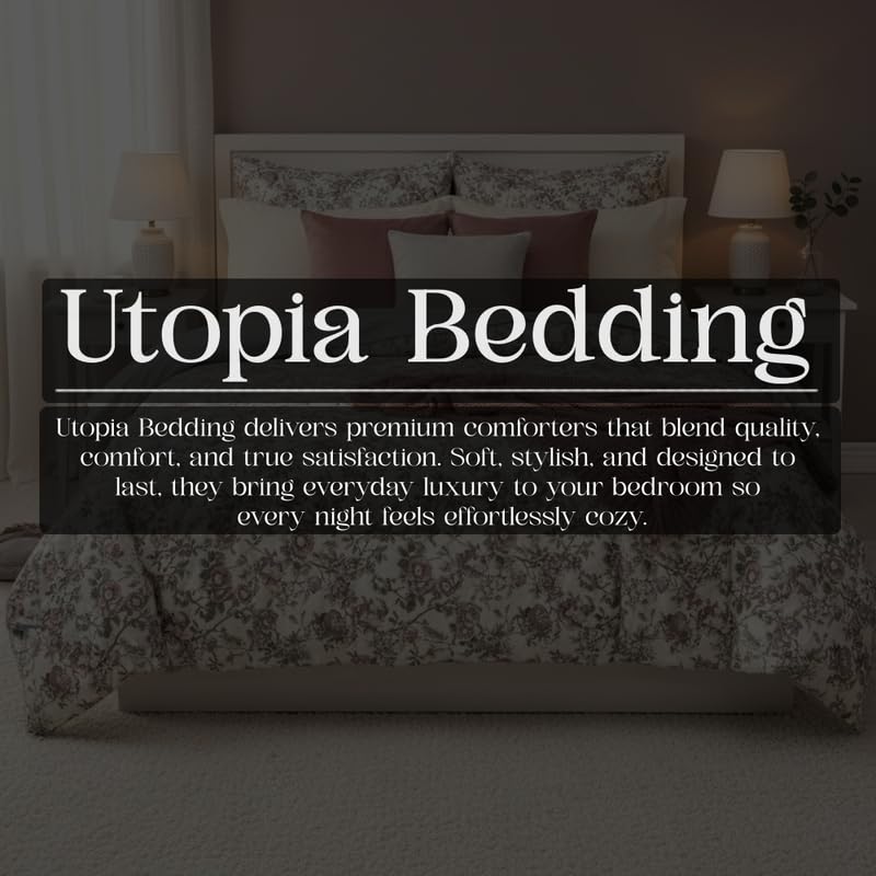 Image of Utopia Bedding Poly Cotton Floral King Size Bedsheet Set with Bedsheet & 2 Pillow Covers, Ultra Soft Cotton(Lilac) 275x275 CM