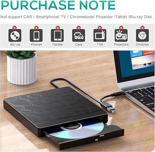 Lectora externa de CD y DVD USB 3.0 y Type-C miniatura 6