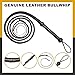 Ardour Crafts Indiana Johnes Style 8 Feet Long 12 Plaits Leather Cowhide Bullwhips- Fully Handmade Handcrafted Equestrian Rope Core Whip for Professionals