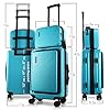 22 Inch Carry On Luggage 22x14x9 Airline Approved Carry On Suitcase With Wheels Hard Shell Carry On Luggage Durable Luggage Carry On Teal Small Suitcase With Cosmetic Carry On Bag