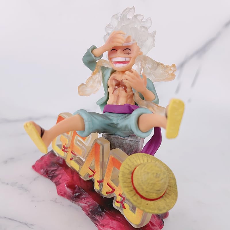 Image of Luffy Gear 5 Action Figure- Miniature Toy Figure (Doll) Special Edition for Car Dashboard, Decoration, Cake, Office Desk & Study Table (Pack of 1) (Height- 10.5cm)