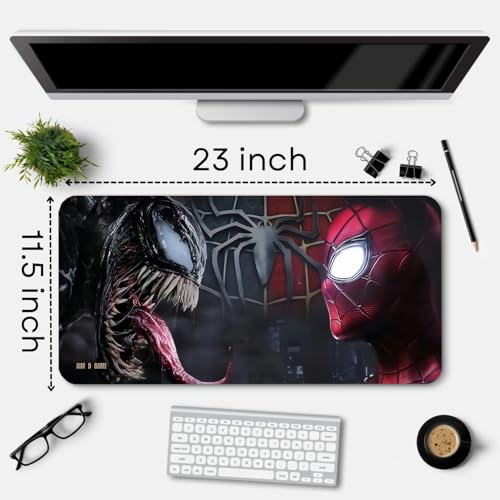 Image of Extended Gaming Mouse Pad for Desk (23x11.5 Inch) - Large Mouse Pad for Office & Home | Non-Slip Rubber Base, Smooth Surface Desk Mat for Laptop, Keyboard & Mouse (Supper Heros Edition) (Print 7)