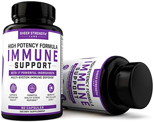 Sheer Strength 17 In 1 Daily Immune Support Supplement With Vitamin C, Elderberry, Zinc, Ginger And More (90 Capsules) - High Potency Immune Support For Adults - Multivitamin For Men And Women #TOP6