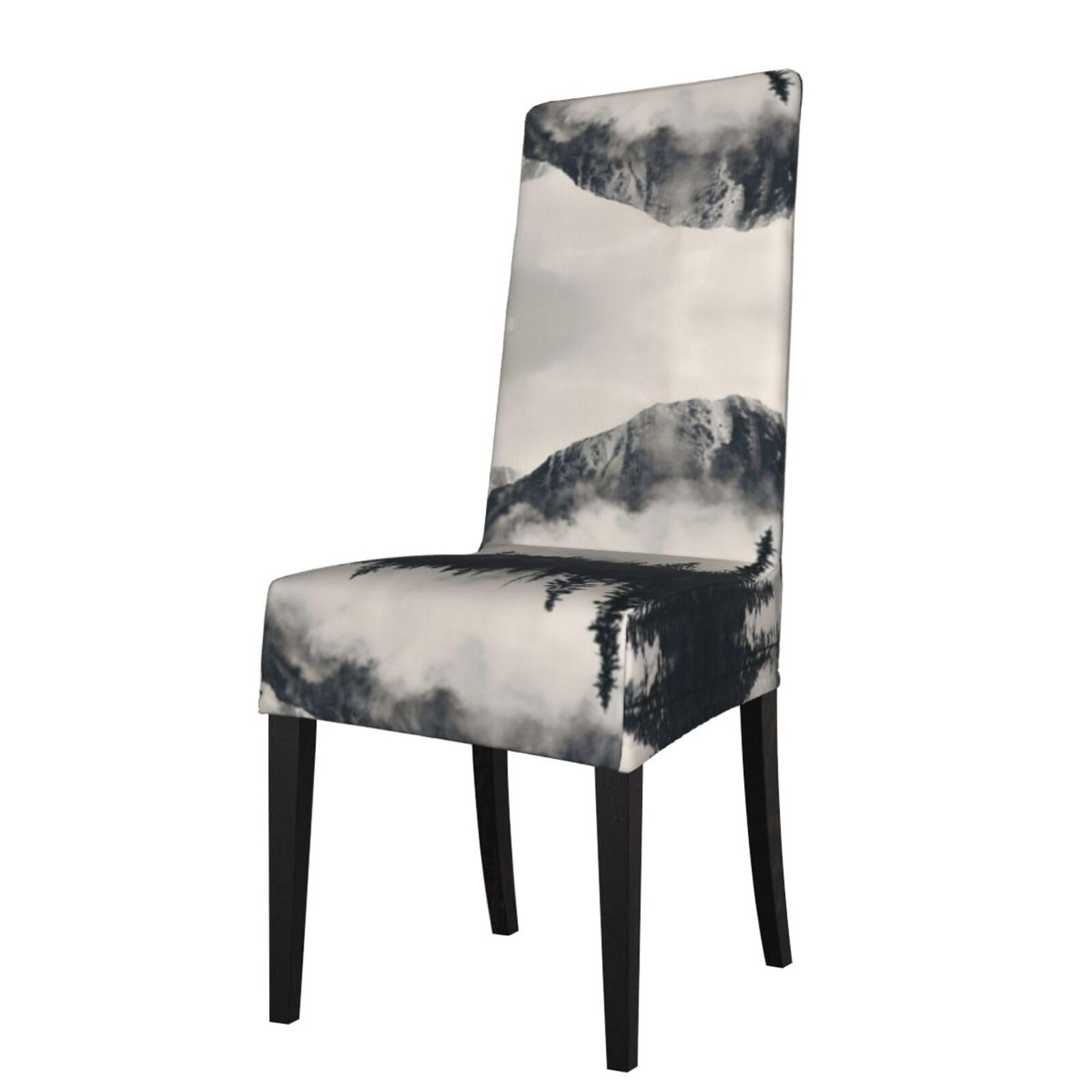 YYHWHJDE Canadian Smokey Mountain Cliff Prints Protection Cover for Dining Chair – Stretchable Slipcovers for a Refreshing Dining Room Makeover