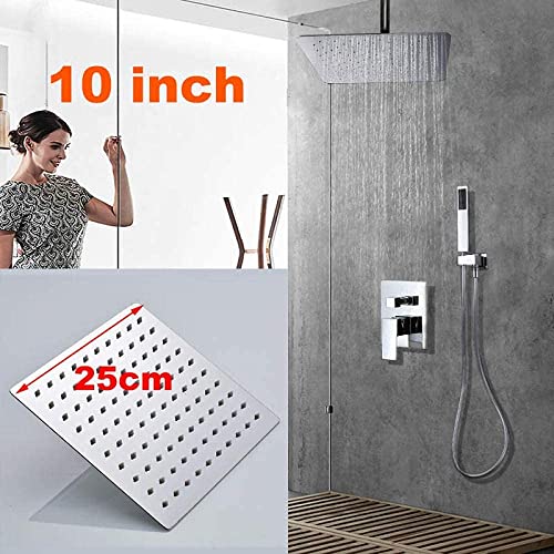 Ensemble combiné de douche mélangeur de pluie de luxe avec mitigeur de bain chrome