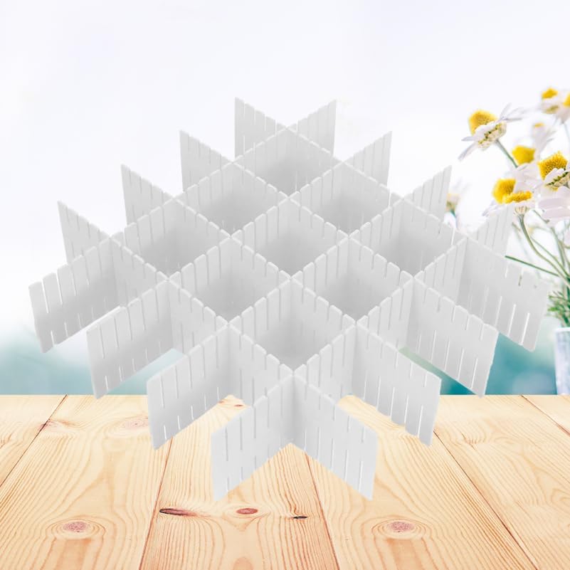 8 Piece White Plastic Drawer Divider Board Organizer for Drawers
