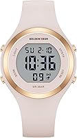 Vista 2 de GOLDEN HOUR Reloj de pulsera de silicona con cronógrafo digital impermeable para mujer