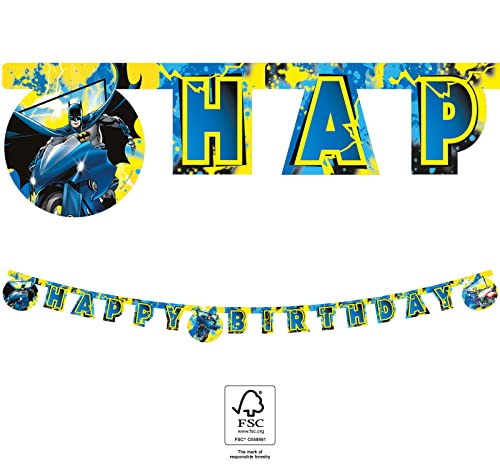 Procos Guirlande d'anniversaire Batman - 2 mètres de Long - Décoration - 93359
