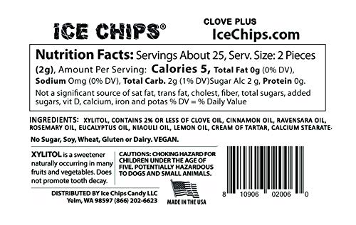 Ice Chips Xylitol Candy 3 Pack Assortment (Clove, Ginger, Menthol Eucalyptus) Includes Band As Shown #TOP2