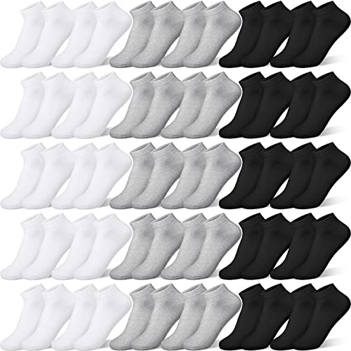 Geyoga 48 Pairs Men Cushion Ankle Socks, Comfortable Breathable Low Cut Casual Socks for Sports
