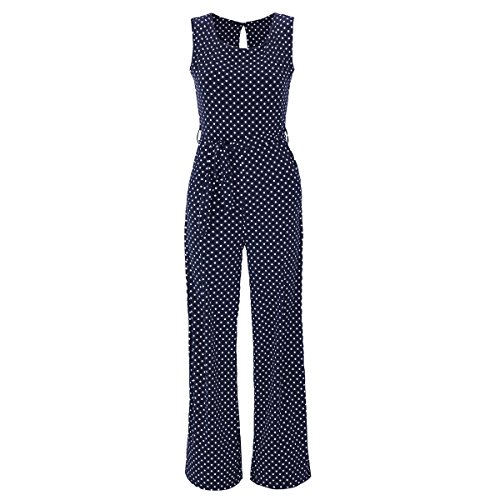 Laeticia Dreams Damen Jumpsuit - Catsuit Einteiler Mit Wasserfall Ausschnitt