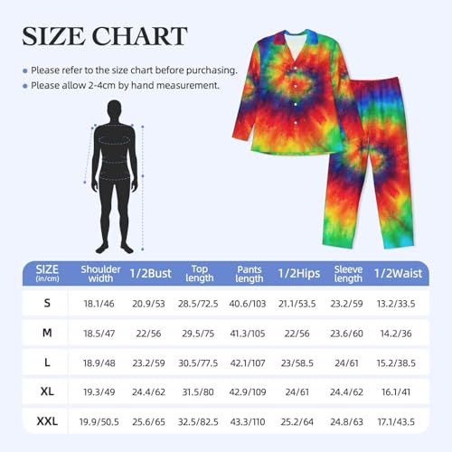 Pyjama à manches longues pour homme ensemble tie dye hippies