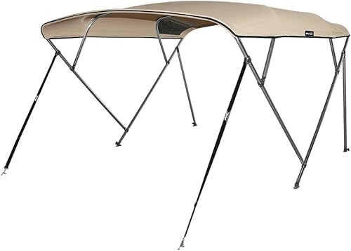 Miniatura 10 de MSC Cubierta superior de barco Bimini de 3 arcos y 4 arcos con poste de soporte trasero y funda de almacenamiento