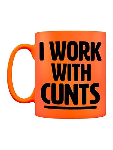 Grindstore Mug orange fluo I Work with C*NTS
