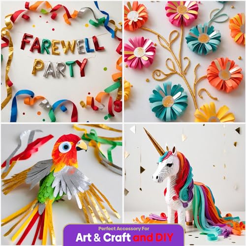 Image of 12 Rainbow Crepe Paper Streamers, 984ft Pack of Party Decorations | Each roll is 82 ft long and 1.8 Inch wide ideal for Birthday Party Decor, Graduation Parties and Baby Showers