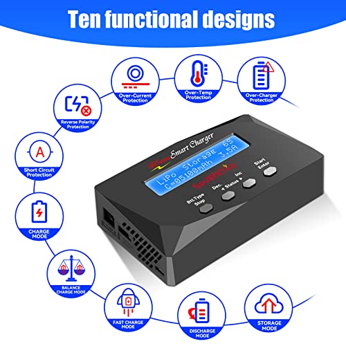 Sevenchip B6 Balance Charger Rc Lipo Battery Charger Discharger With Power Supply For 1S-6S Lipo Lilon Life Nicd Nimh Pb Rc Battery Charger #TOP3