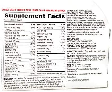 Multivitamin / Multimineral Supplement with Lutein & Lycopene, 130 Caplets. Premier 50 Plus By Theragran-m