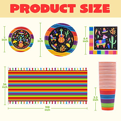 Joyin 82Pcs Fiesta Tableware Set, Mexican Party Supplies Packs For Cinco De Mayo Table Decorations, Fiest Themed Dessert Plates Fiesta Party Napkins Forks, Carnivals Event, Dia De Muertos Festivals #TOP2