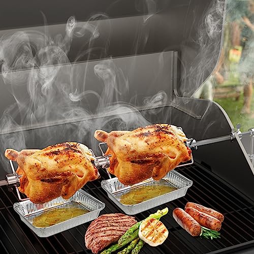 onlyfire Fleischklammer für Drehspieß, Fleischnadeln für Grillspieß und Rotisserie, für 12 MM Hexagon & 10 MM und 8 MM Quadratische Spießstangen, Drehspieß Zubehör zur Fixierung von Grillgut