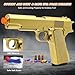 Trokiomi Gold Soft Bullet Toy Gun Shell Ejecting for Boys, Realistic Toy Pistol with 2 Clips, 50 Foam Bullets & 40 Shells, Ideal Christmas Birthday Gift for Boys Adults