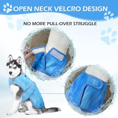 Tikibest Summer Dog Cooling Vest - Lightweight Dog Cooling Jacket, Breathable Shirt for Walking, Outdoor Hunting Training and Camping (S) — view 2