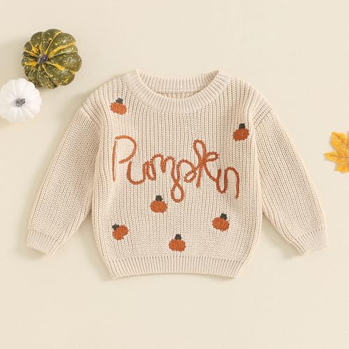 Toddler Baby Boy Girl Halloween Sweatshirt Knit Long Sleeve Pumpkin Pullover Infant Fall Winter Clothes2