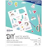 Avery Printable Sticker Project Paper, 8.5' x 11', Inkjet Printer, 90 Repositionable Sticker Sheets (3383)