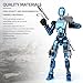 PkghoKids 3D Printed Action Figure, T13 Robot with 13 Movable Parts, Desktop Decoration, Gift for Collectors and Game Lovers (Blue)