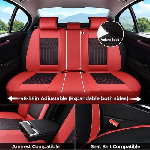 Image of FLORICH Seat Covers Full Set, Leather Seat Covers for Cars, Car Seat Protector Waterproof Breathable, Universal Automotive Seat Covers, Front and Rear Car Seat Cover Fit for Most Cars SUV Truck
