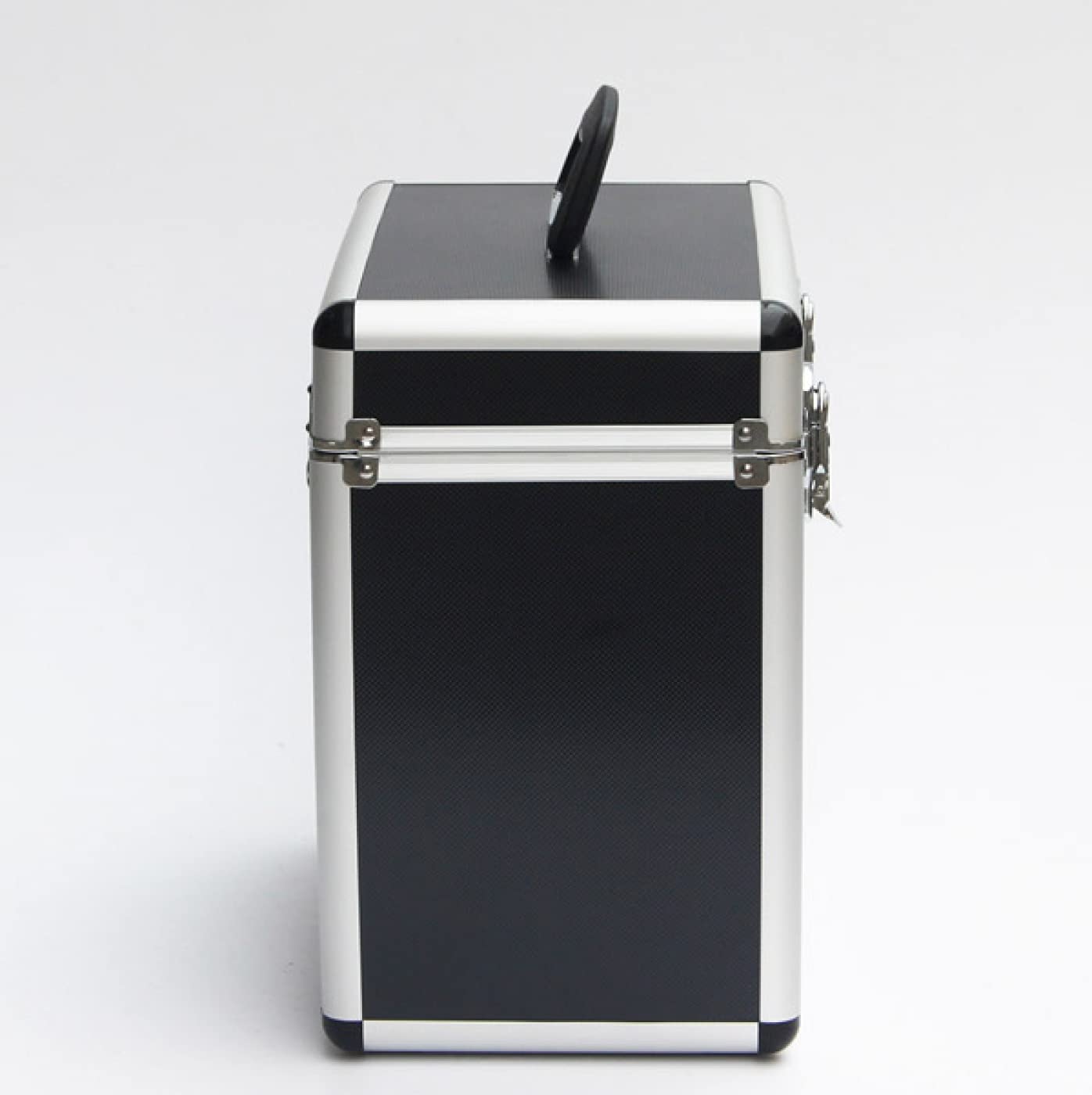 Mallette de DJ en vinyle verrouillable pour 50 disques vinyles - 34 x 21 x 34 cm - Noir