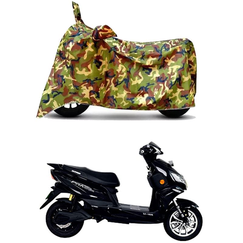 Image of Waterproof 100% PVC Coated Full Bike Scooty Two Wheeler Body Cover Compatible for Okinawa iPraise+ /UV-Rays /Heat Protection /Birds Dropping /Scratchproof /Dust Proof [6X6 Jungle Print]