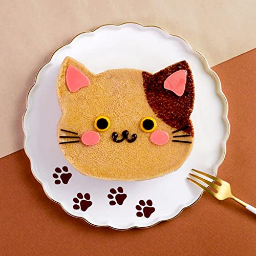 Amazon.co.jp: 猫 ケーキ ホール 猫型 4号 ブチ柄 三毛猫 コーヒー