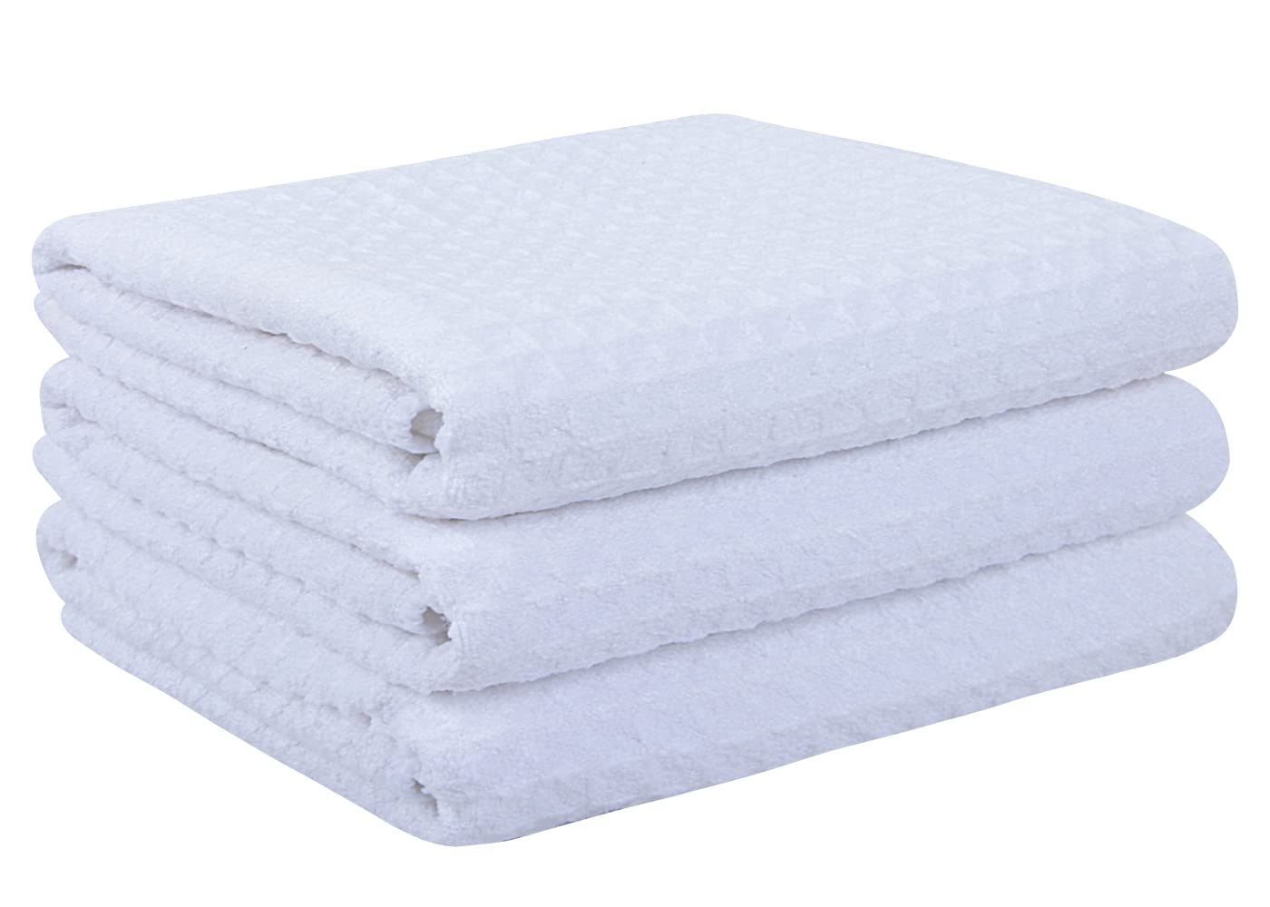 Vivote White-40X56cm-3Pack 3Pcs Microfibre Tea Towels Waffle Drying Kitchen Dish Towels White
