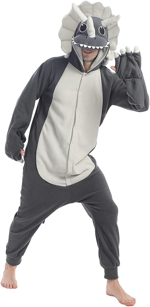 Lifeye Adult Triceratops Pajamas Animal Cosplay Costume