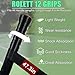 Rolett 12 Pack Tennis Racket Grip Tape, Precut Anti Slip Tennis Grip Tape, Absorbent and Dry Feel Tennis/Pickleball/Badminton Grips Overgrip Tape, Highly Comfortable Overgrip Tennis Racket Tape