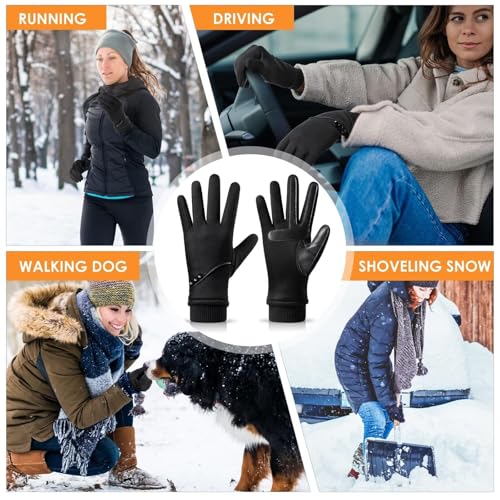 HOLDINA Winter Gloves Women with Touchscreen Fingers, Water-Resistant Gloves,Warm Fleece Lined Gloves for Driving Cycling - M by HOLDINA - Used condition - Image 5