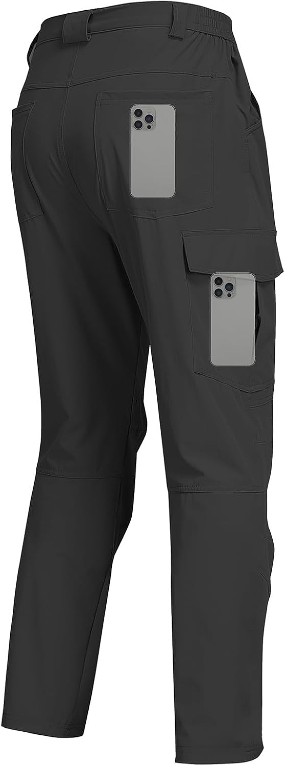 Zalify Men's Hiking Cargo Pants Water Resistant Quick Dry Lightweight Pants for Fishing Camping Running Work Outdoor