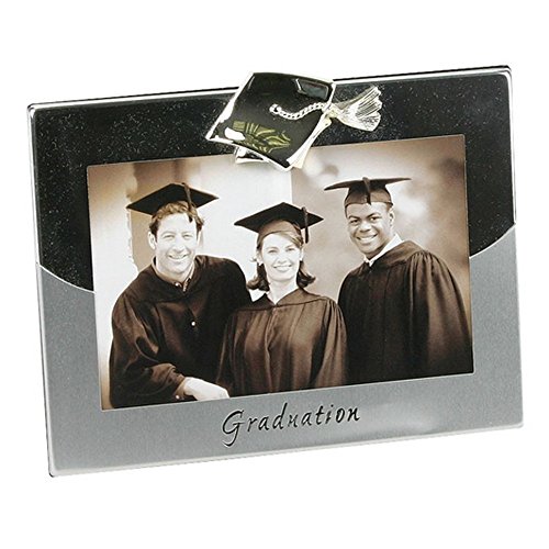Image of 2 tone Silverplated Frame - Graduation Photo Frame 4" x 6"