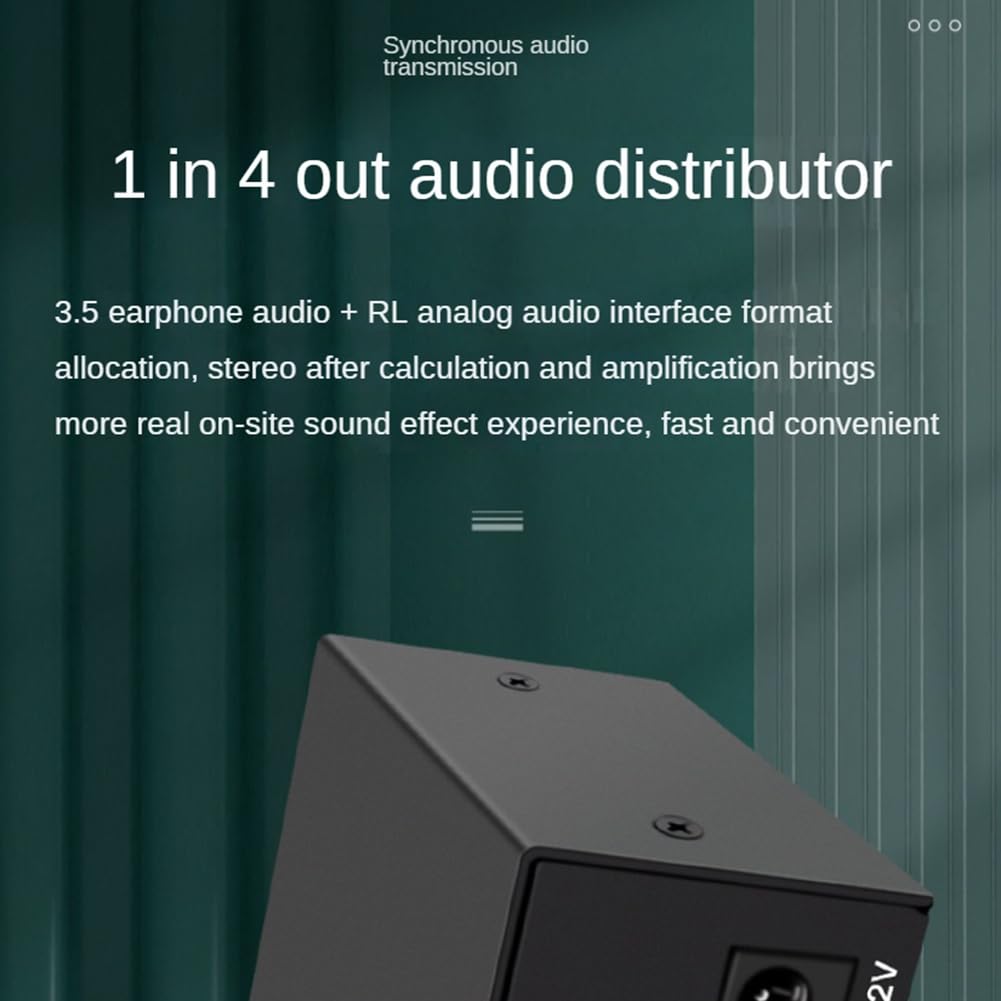 Splitter Audio 1 in 4 Uscite L/R Aux Stereo Distributore 1X4 per PC Dvd Altoparlante