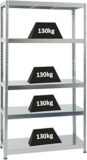 PROREGAL Metallregal Steel Eagle 180x100x40cm Fachlast 130kg Verzinkt Schwerlastregal, Küchenregal, Kellerregal, Steckregal, Garagenregal, Lagerregal